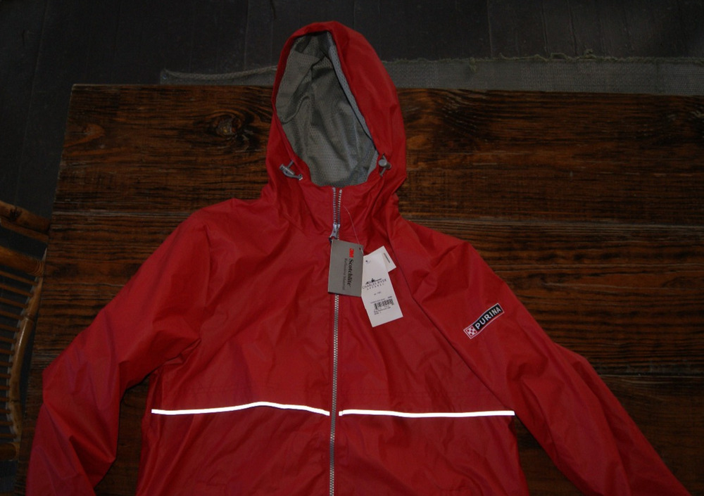 Charles River Apparel Women's Large Waterproof Rain Jacket Red Purina Food